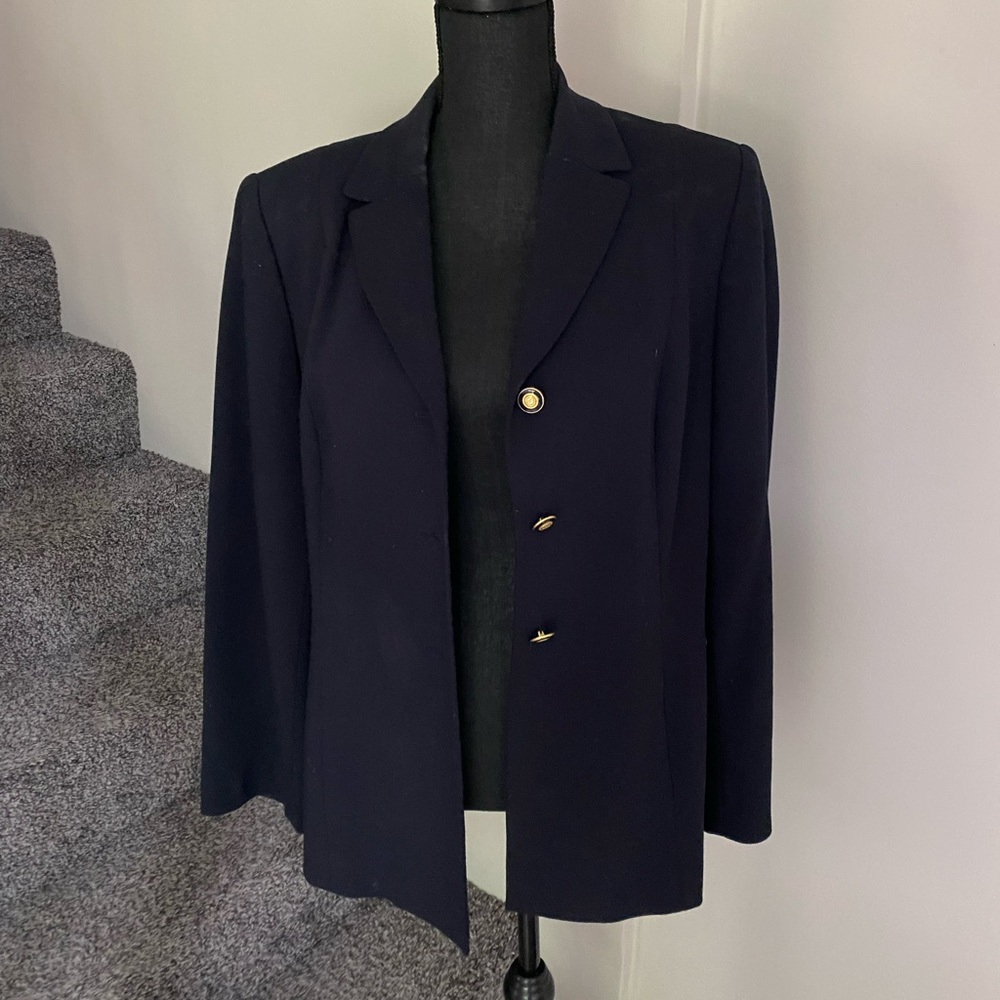 Kasper & Company ASL Blazer Jacket - Size 14 - Color Navy Blue